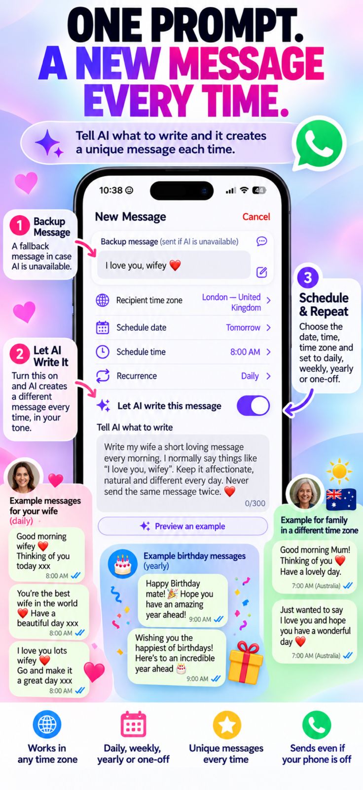 Bossenger AI message scheduling original app graphic